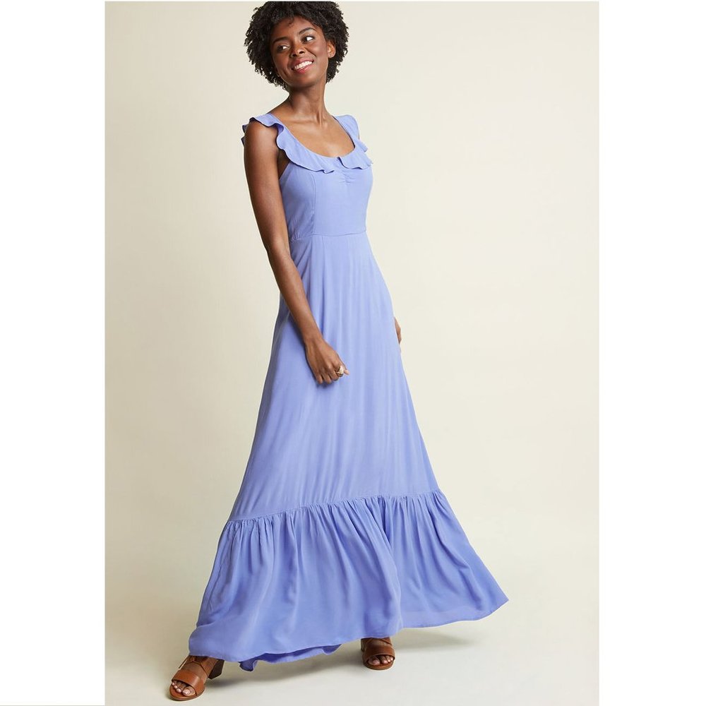 EUC ModCloth Inclined to Impress Maxi Dress Size M